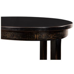 Black Painted Oval End Table