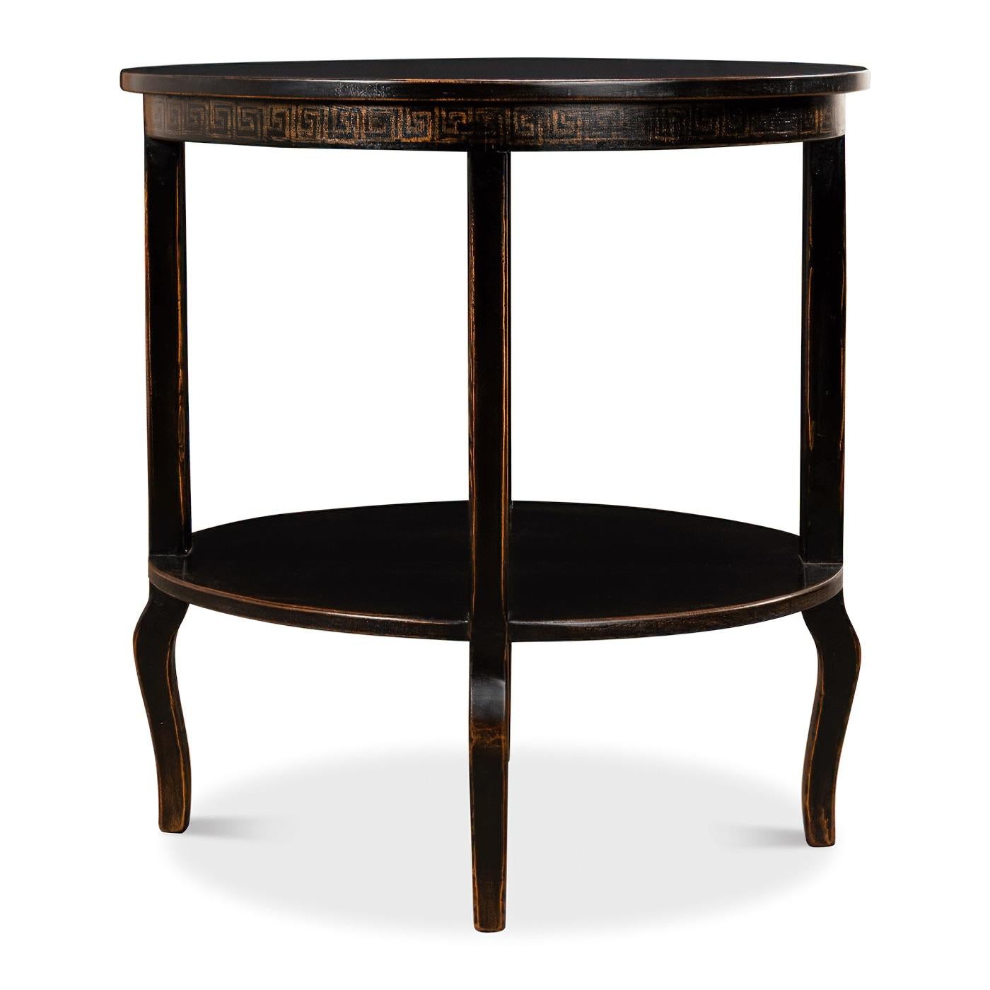 Black Painted Oval End Table In New Condition In Westwood, NJ