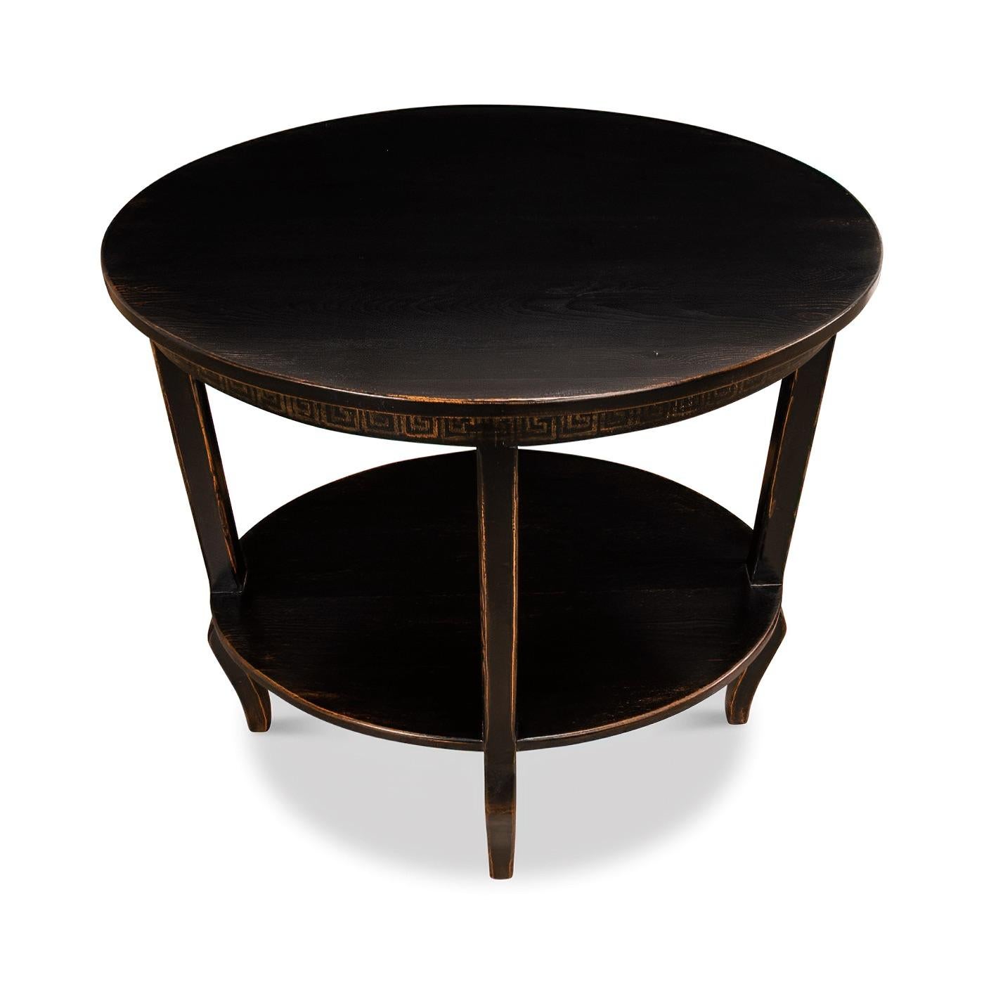 Contemporary Black Painted Oval End Table