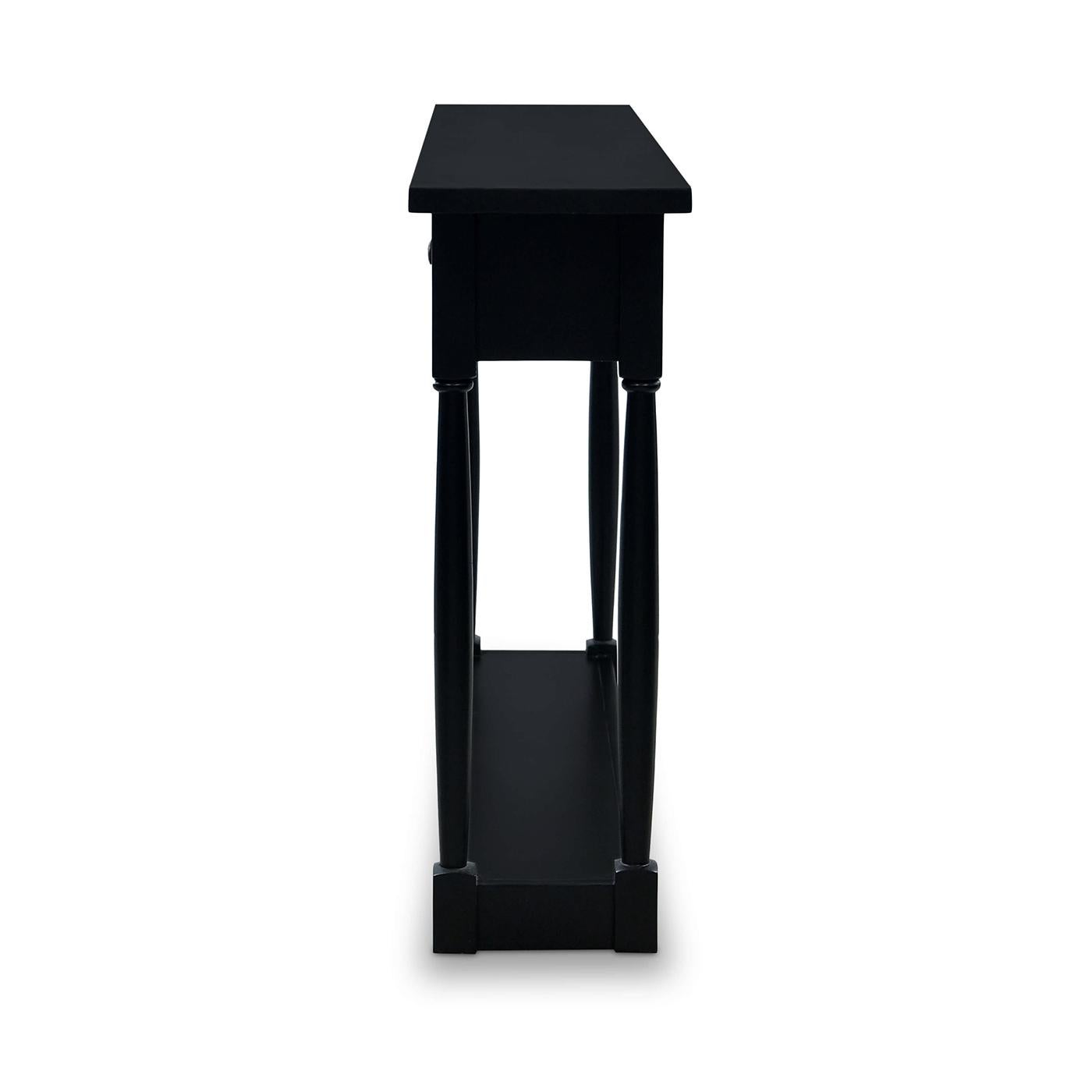 Asian Black Painted Provincial Console Table For Sale