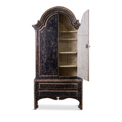 Black Painted Rococo Swedish Cabinet