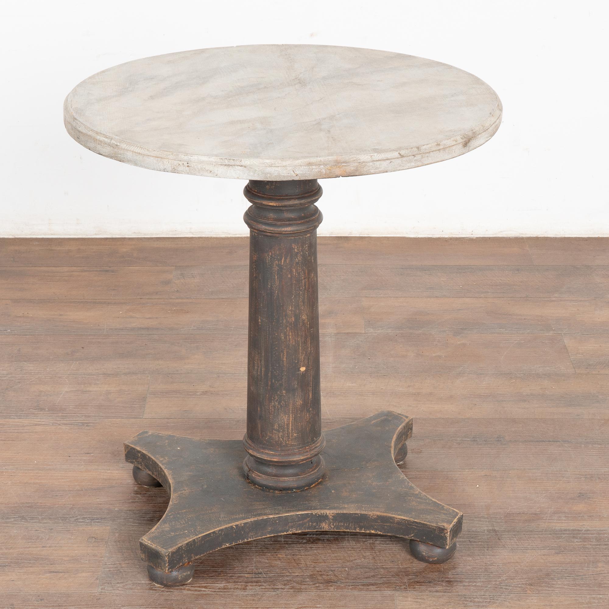 Black Painted Round Pedestal Table, Sweden circa 1890 3