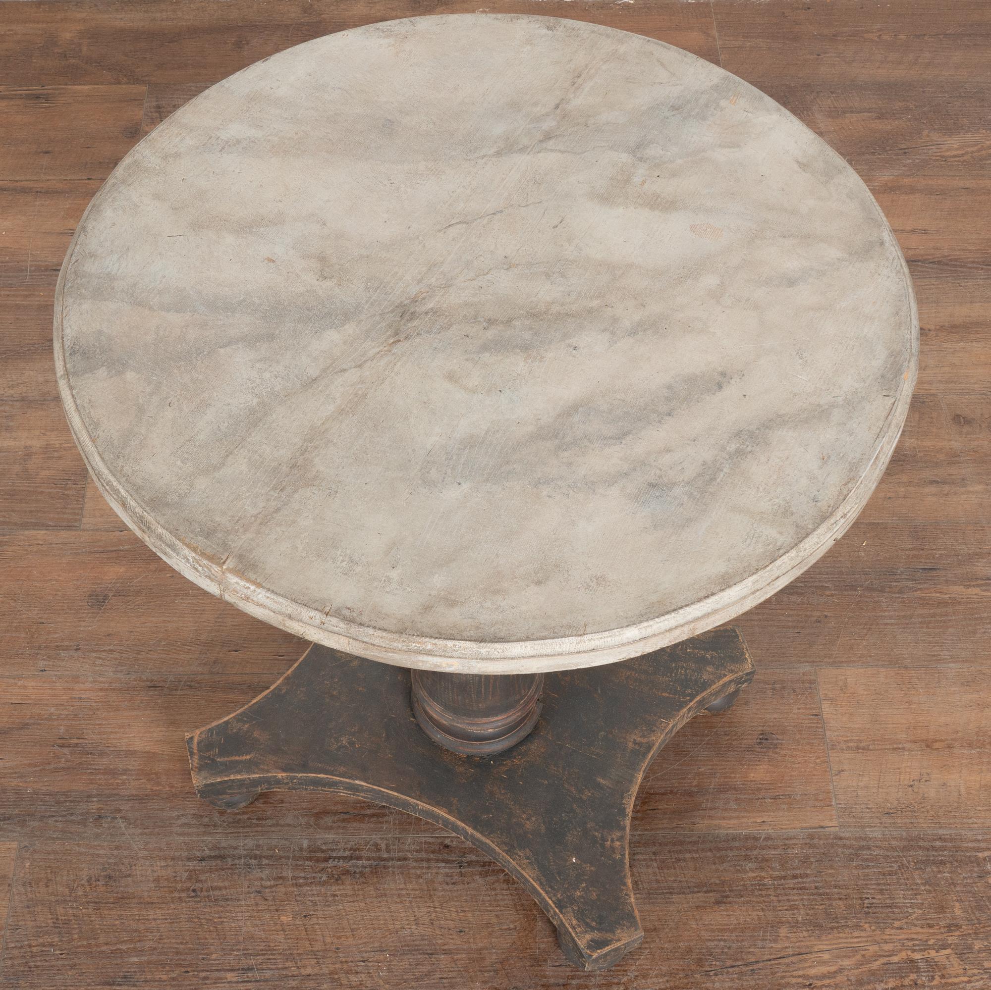 Swedish Black Painted Round Pedestal Table, Sweden circa 1890