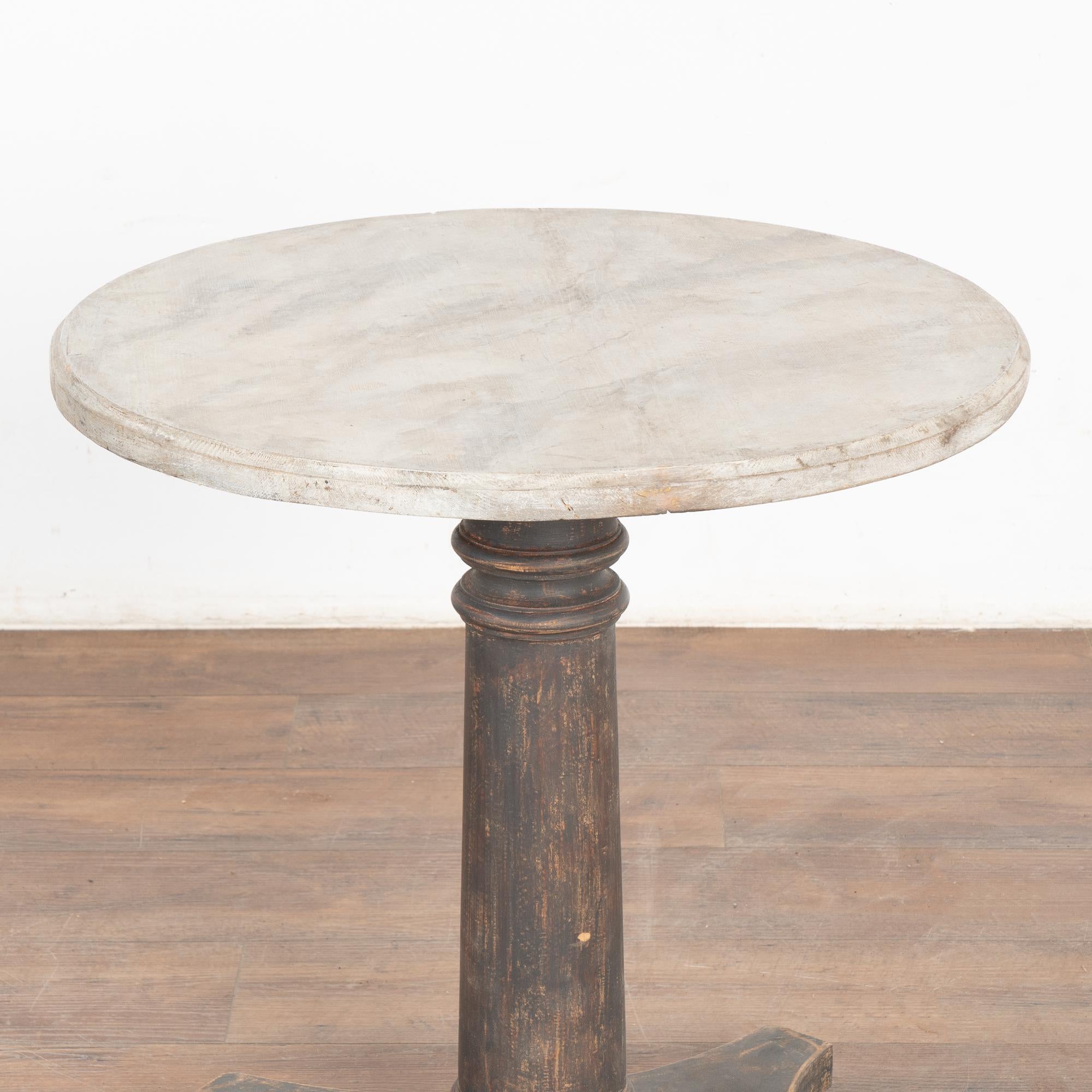 19th Century Black Painted Round Pedestal Table, Sweden circa 1890