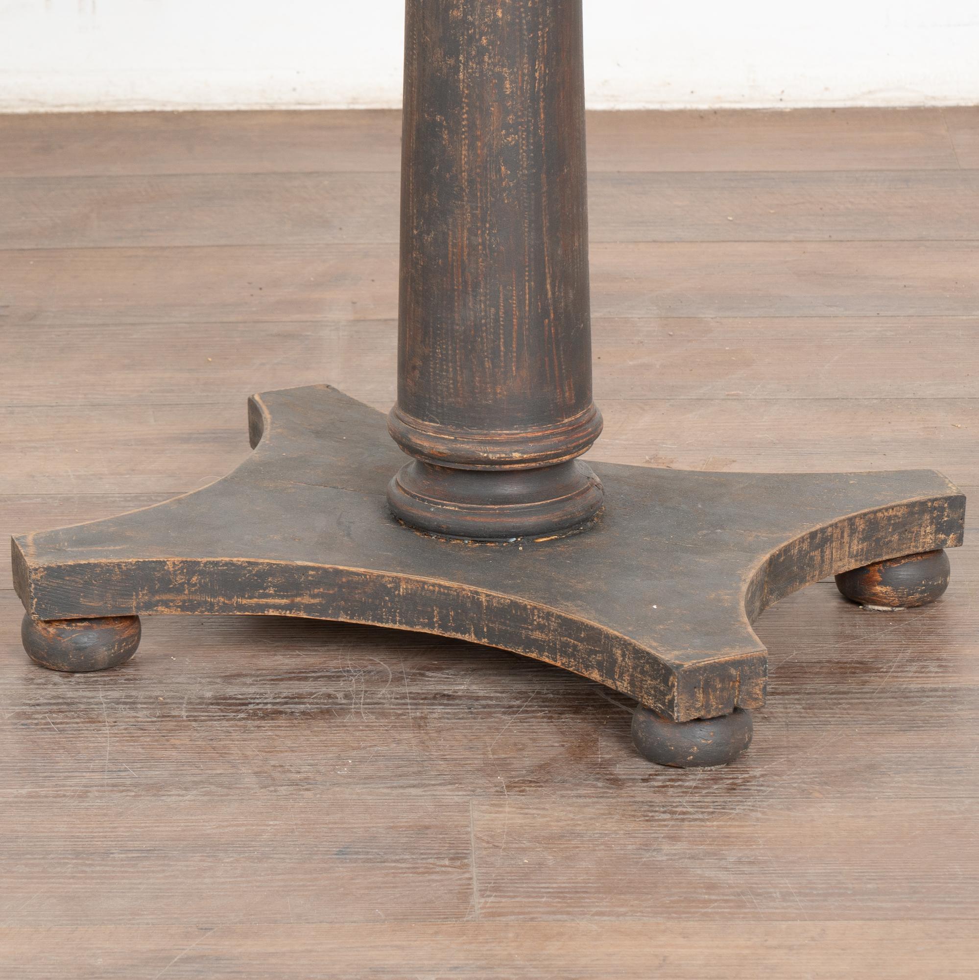Black Painted Round Pedestal Table, Sweden circa 1890 1
