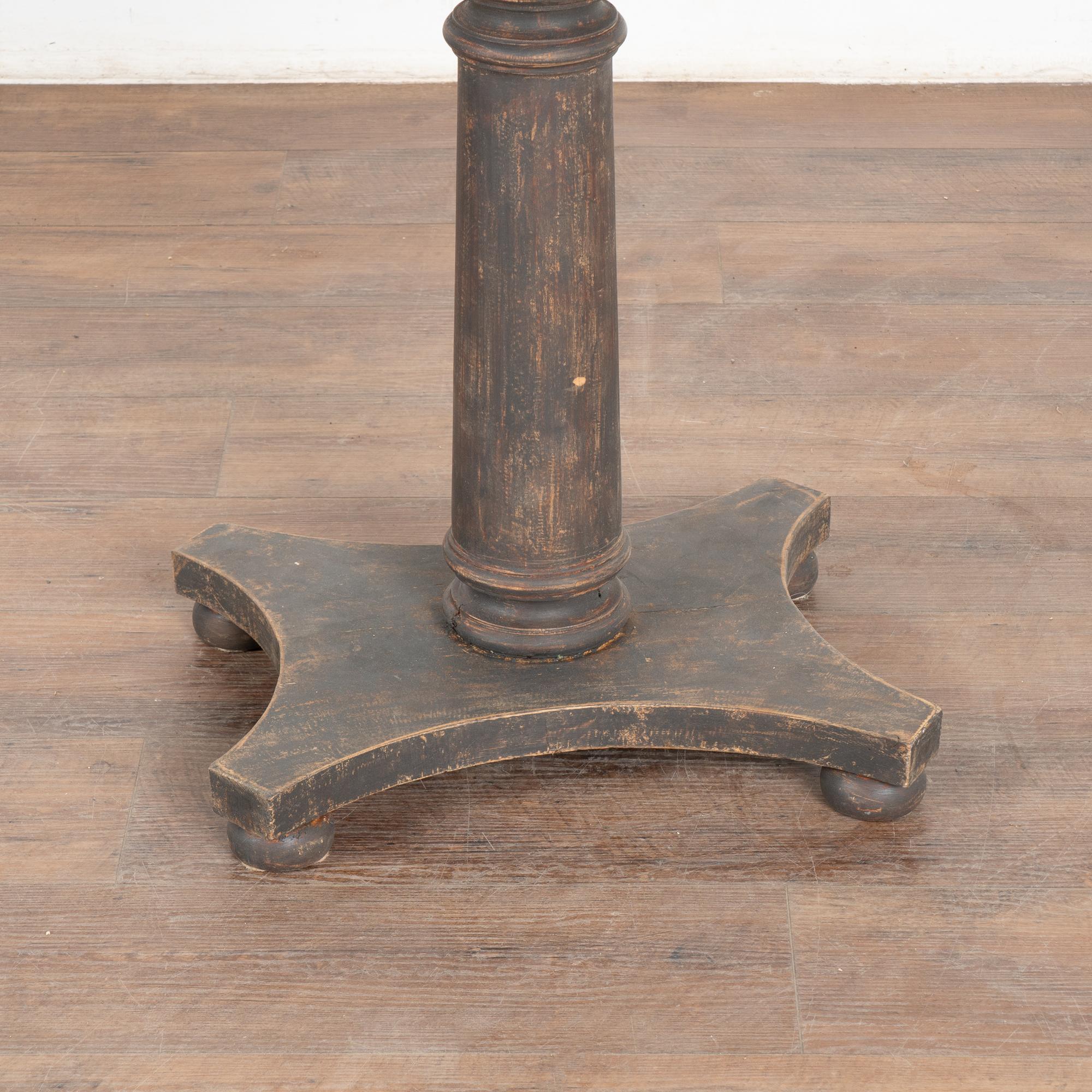 Black Painted Round Pedestal Table, Sweden circa 1890 2