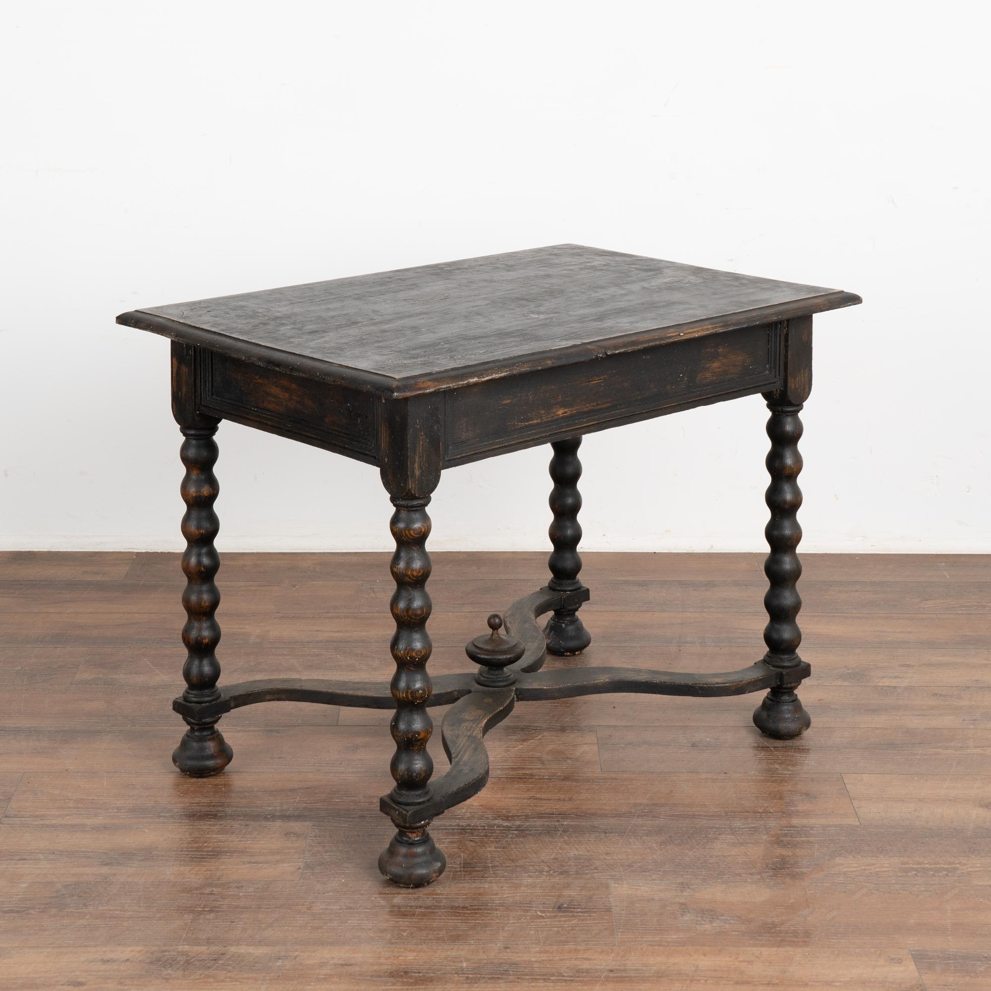 Black Painted Side Table With Turned Legs, Sweden circa 1840 3