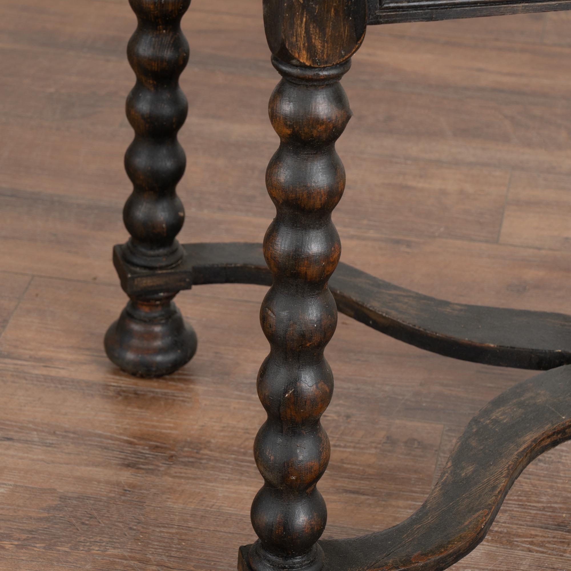 Black Painted Side Table With Turned Legs, Sweden circa 1840 1