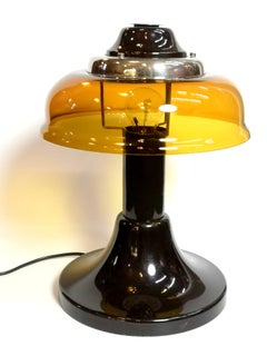 Black Painted Steel Vintage Table Lamp, 1970’s,