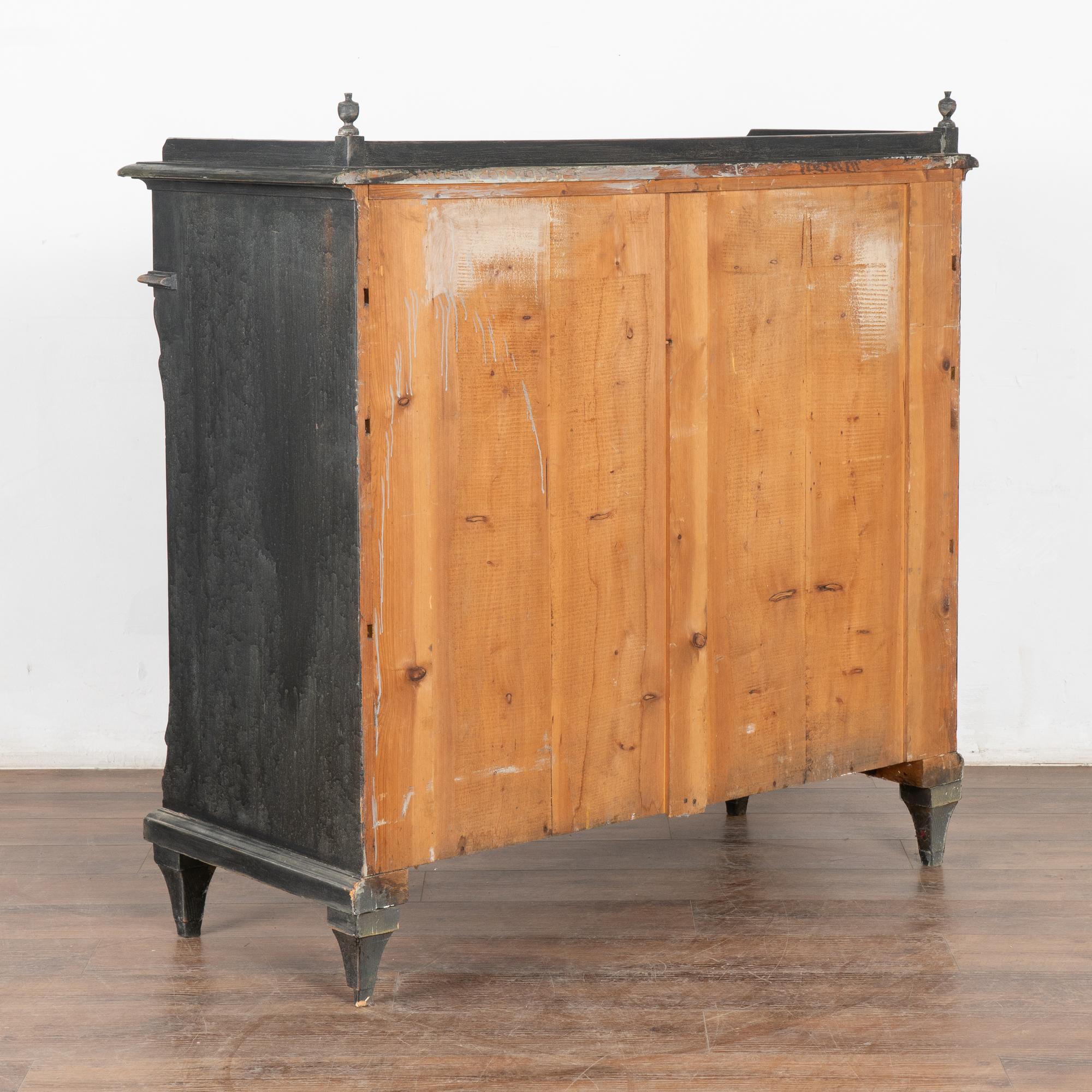 Black Painted Swedish Sideboard Cabinet, circa 1860 For Sale 4
