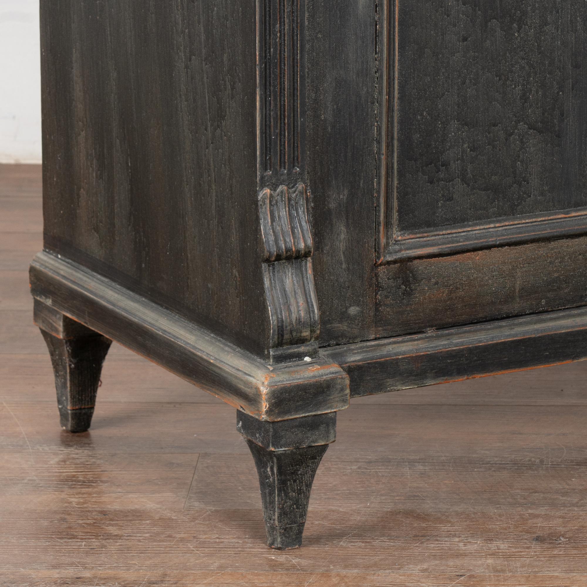 Black Painted Swedish Sideboard Cabinet, circa 1860 For Sale 2