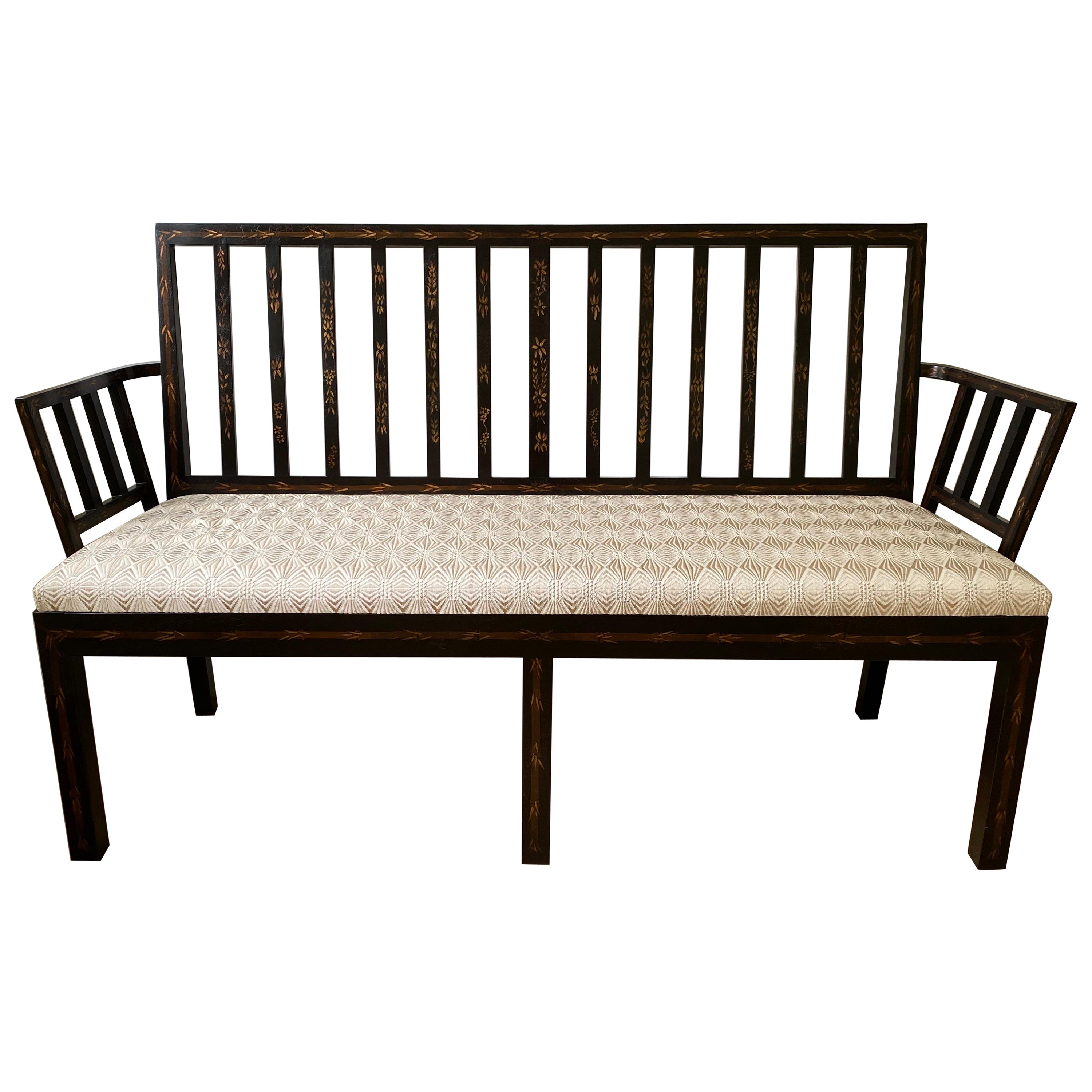 Black Painted Wooden Loveseat by Rose Tarlow Melrose House