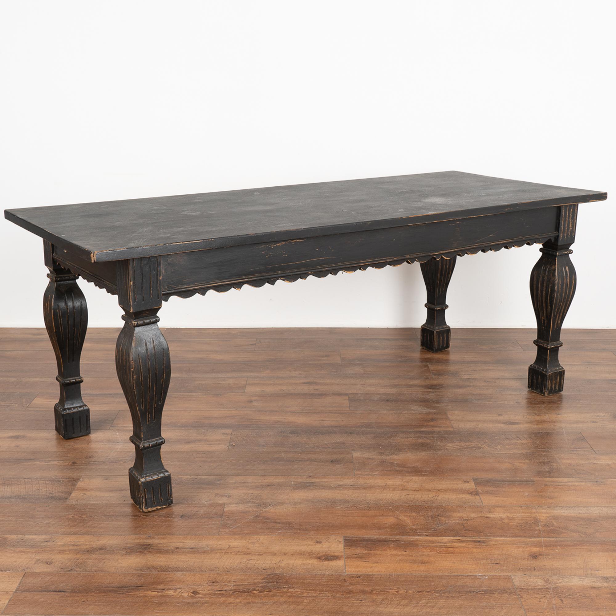 Black Painted Writing Table Console With Two Drawers, Denmark circa 1910 For Sale 2