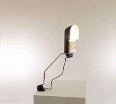 Black Pala Clamp Table Lamp by Corrado and Luigi Aroldi for Luci, 1970s