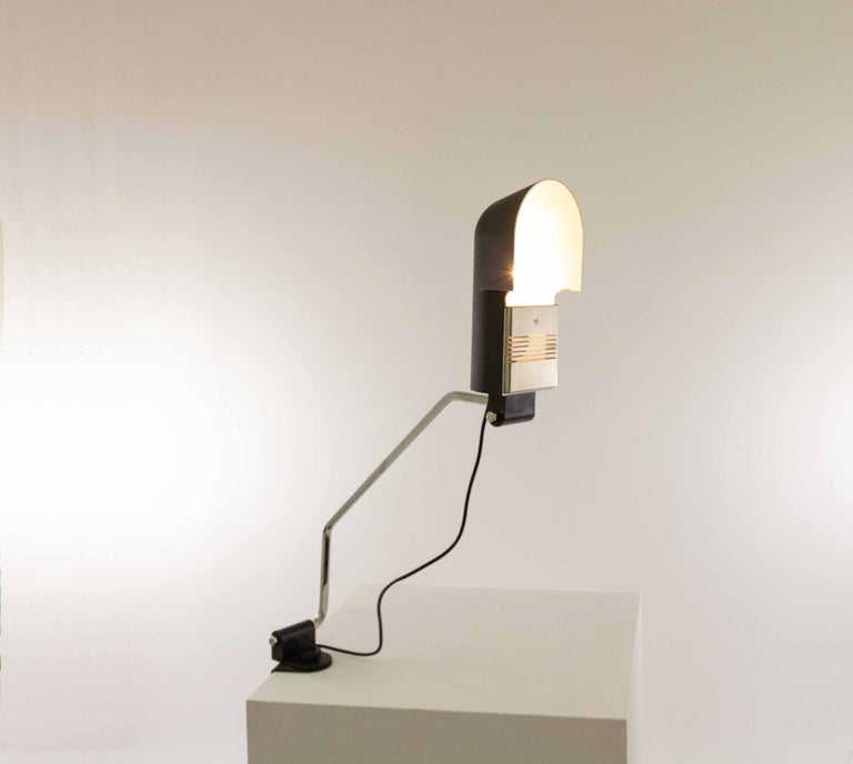 Black Pala Clamp Table Lamp by Corrado and Luigi Aroldi for Luci, 1970s For  Sale at 1stDibs