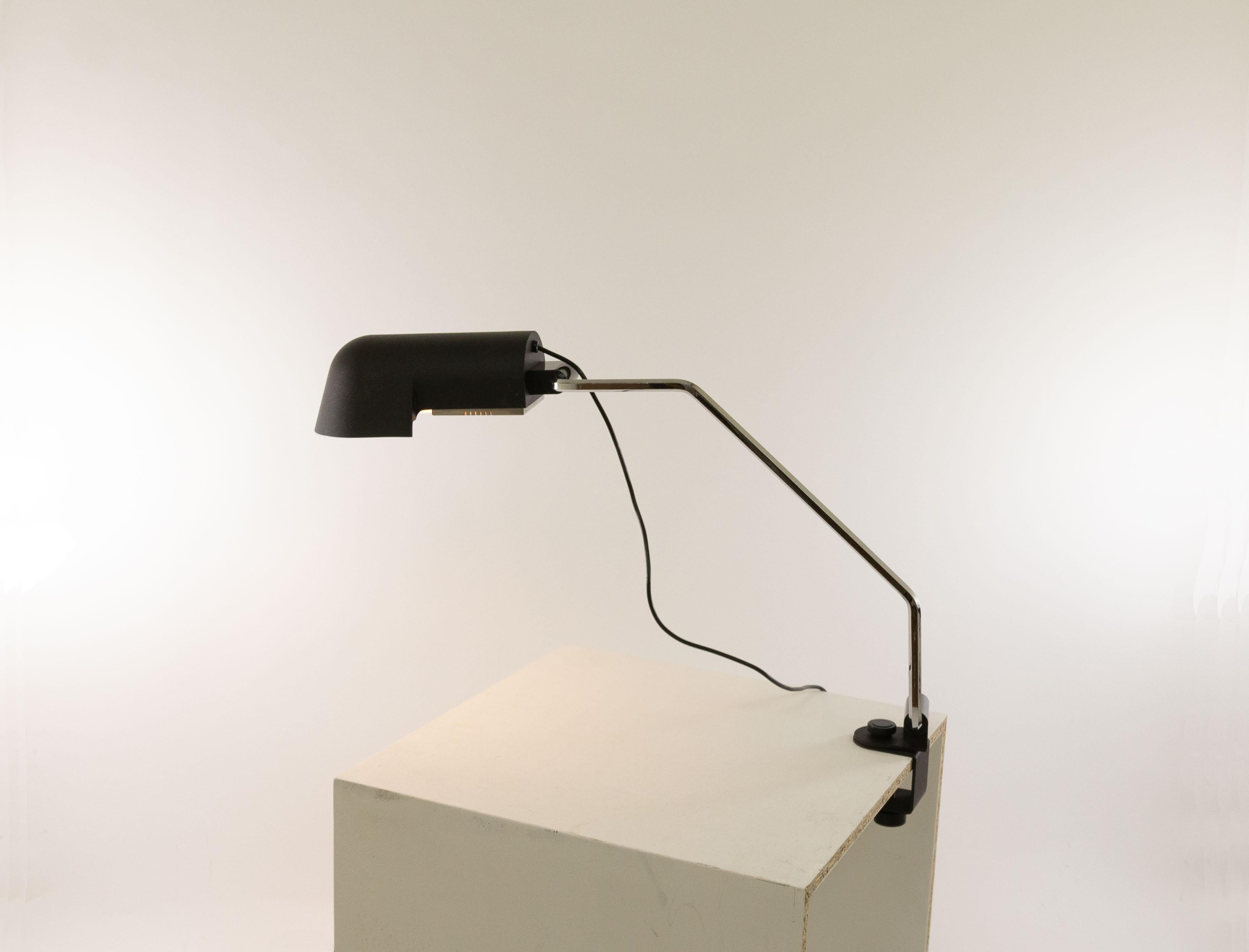 Late 20th Century Black Pala Clamp Table Lamp by Corrado and Luigi Aroldi for Luci, 1970s For Sale