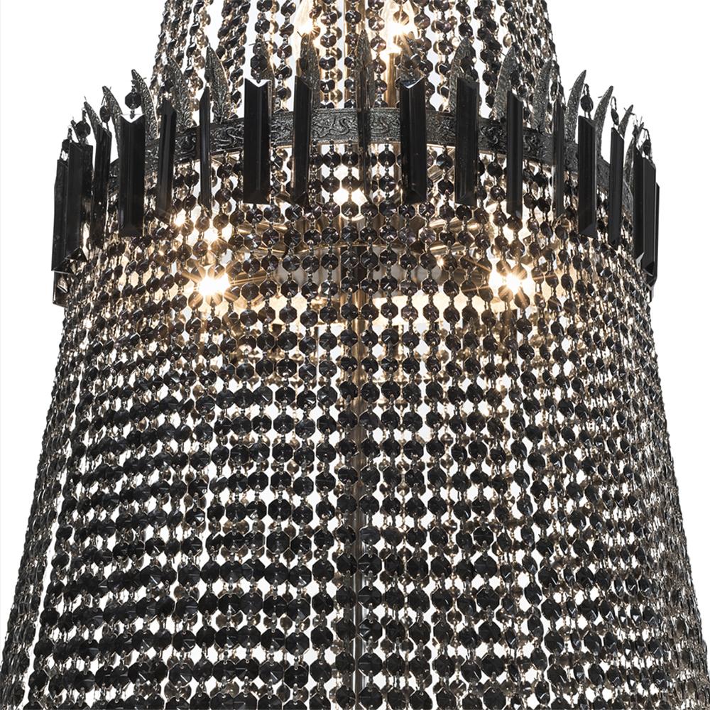 Blackened Black Palace Chandelier with Bronze Structure in Black Finish