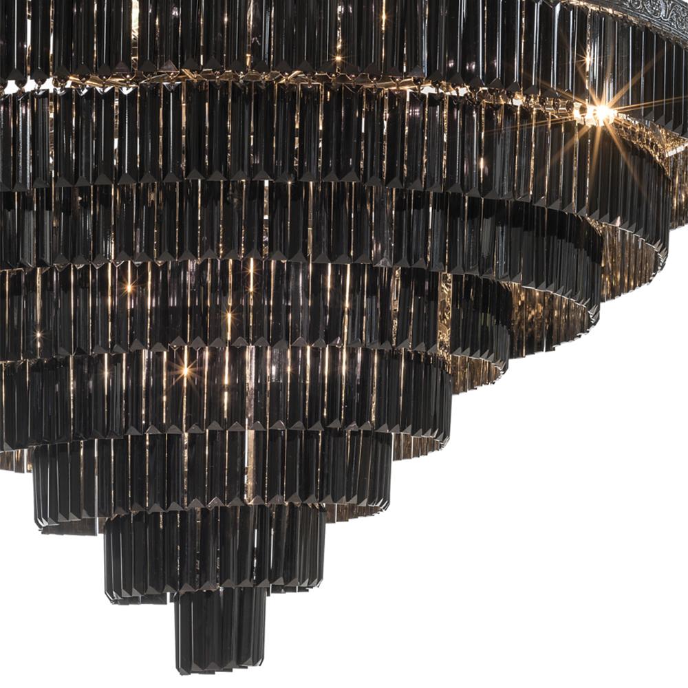 Contemporary Black Palace Chandelier with Bronze Structure in Black Finish