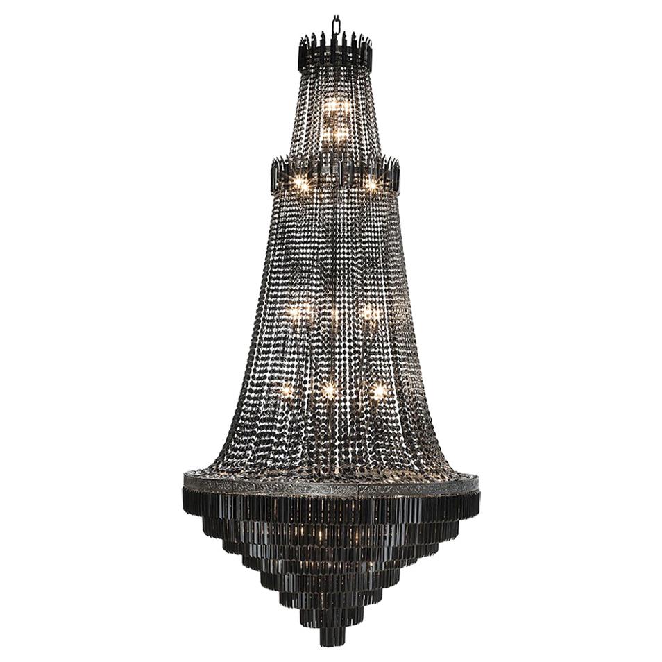 Black Palace Chandelier with Bronze Structure in Black Finish