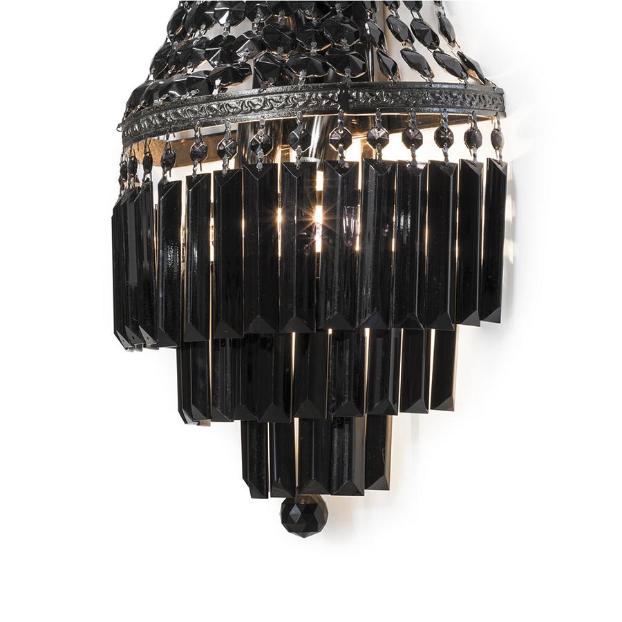 Contemporary Black Palace Wall Lamp with Bronze Structure in Black Finish For Sale
