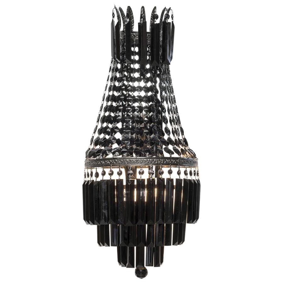 Black Palace Wall Lamp with Bronze Structure in Black Finish