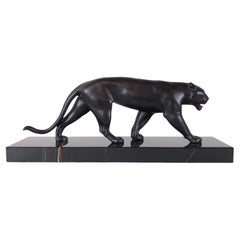 Black Panther Sculpture Ouganda French Art Deco Style Original Max Le Verrier