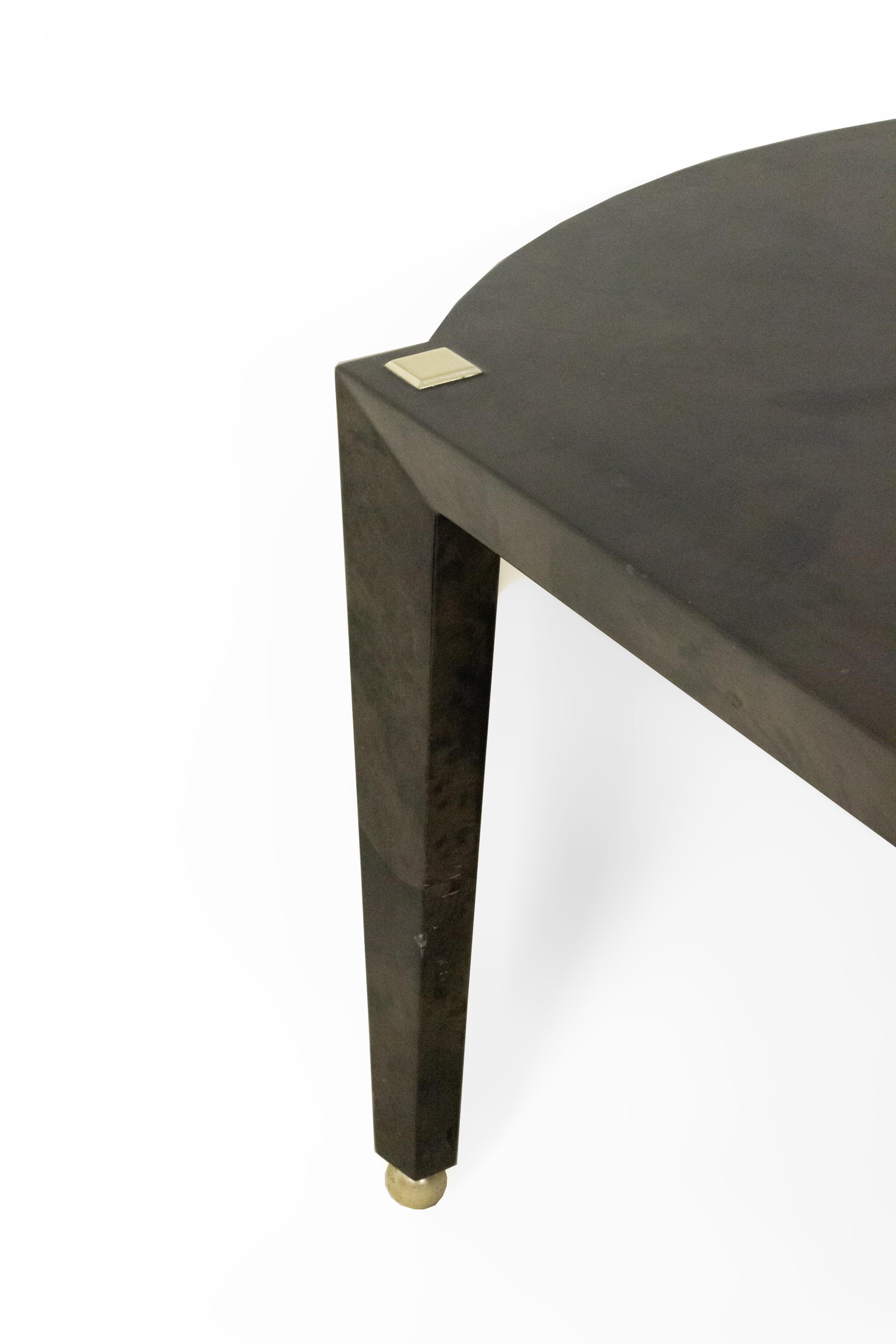 Black Parchment and Silver Leaf Dining Table 1