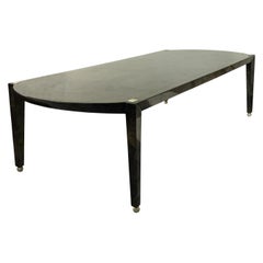 Black Parchment and Silver Leaf Dining Table