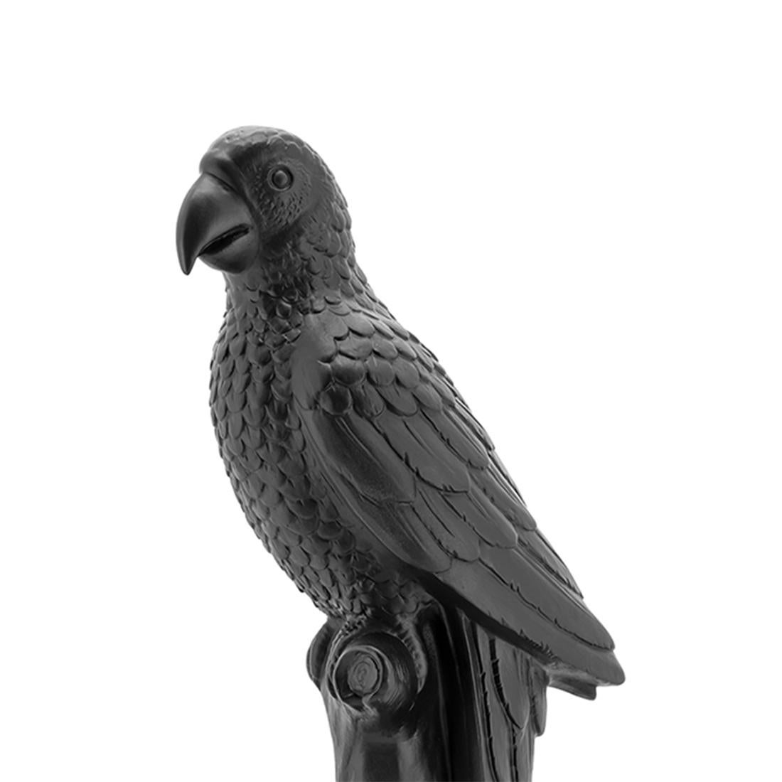 Schwarzer Papagei-Skulptur (Geschwärzt) im Angebot