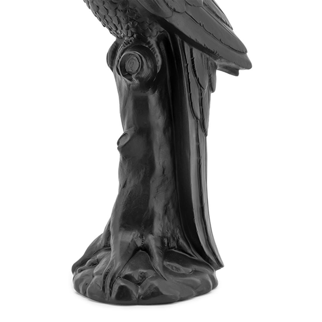 Italian Black Parrot Sculpture For Sale