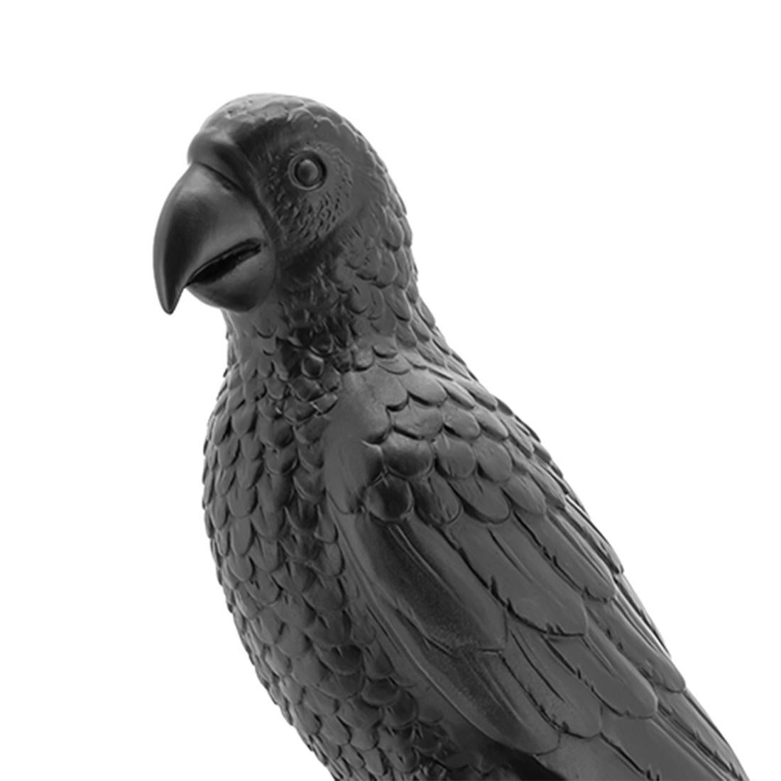Blackened Black Parrot Sculpture For Sale