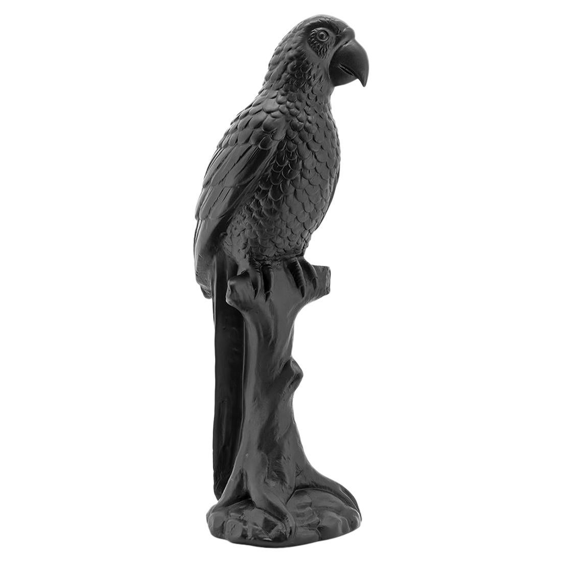 Schwarzer Papagei-Skulptur im Angebot