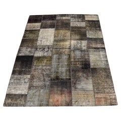 Alfombra Kilim Anudada a Mano Patchwork Negra