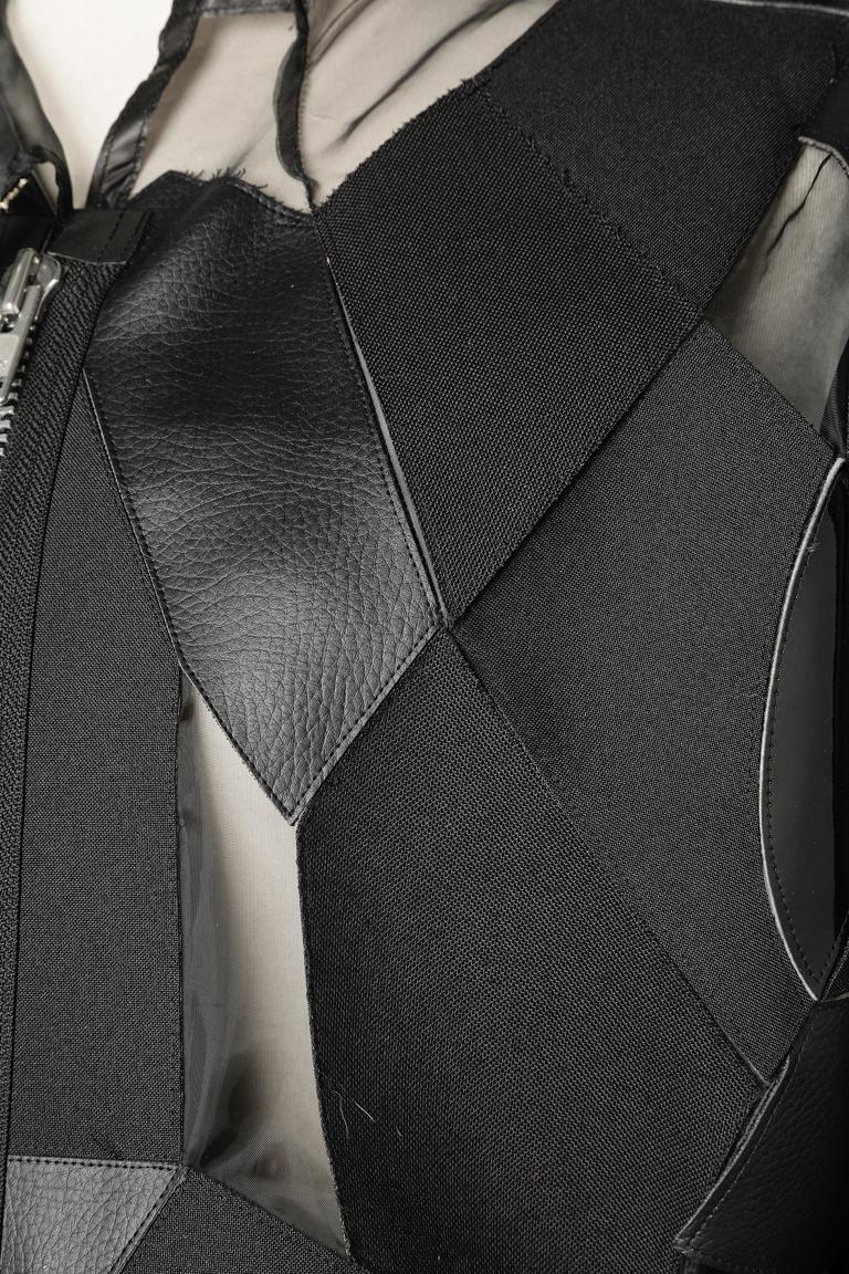 Black patchwork jacket with zip Junya Watanabe Comme des Garçons In Excellent Condition For Sale In Saint-Ouen-Sur-Seine, FR