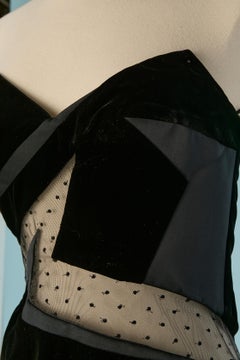 Black patchwork mini bustier cocktail dress ALEXANDRE VAUTHIER