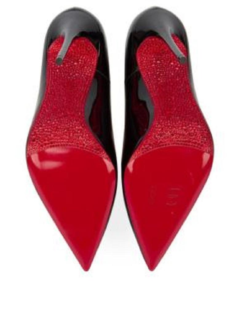 Women's Black Patent Crystal Sole Soula Kate 100 Heeled Pumps For Sale