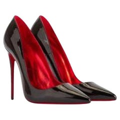 Black Patent Crystal Sole Soula Kate 100 Heeled Pumps