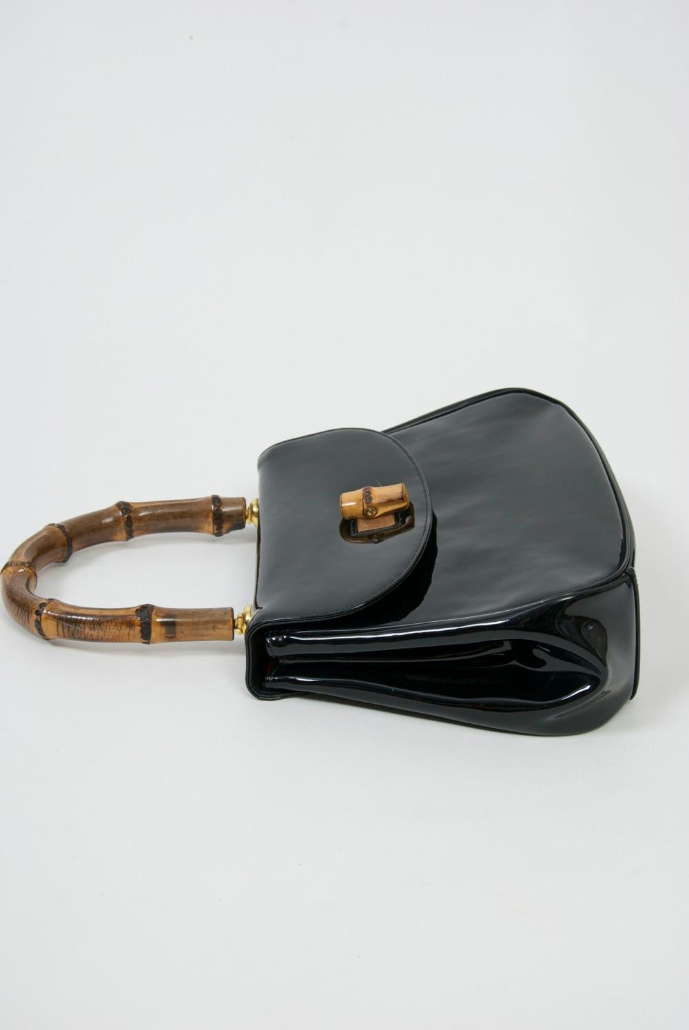 Black Patent Gucciesque Handbag 3