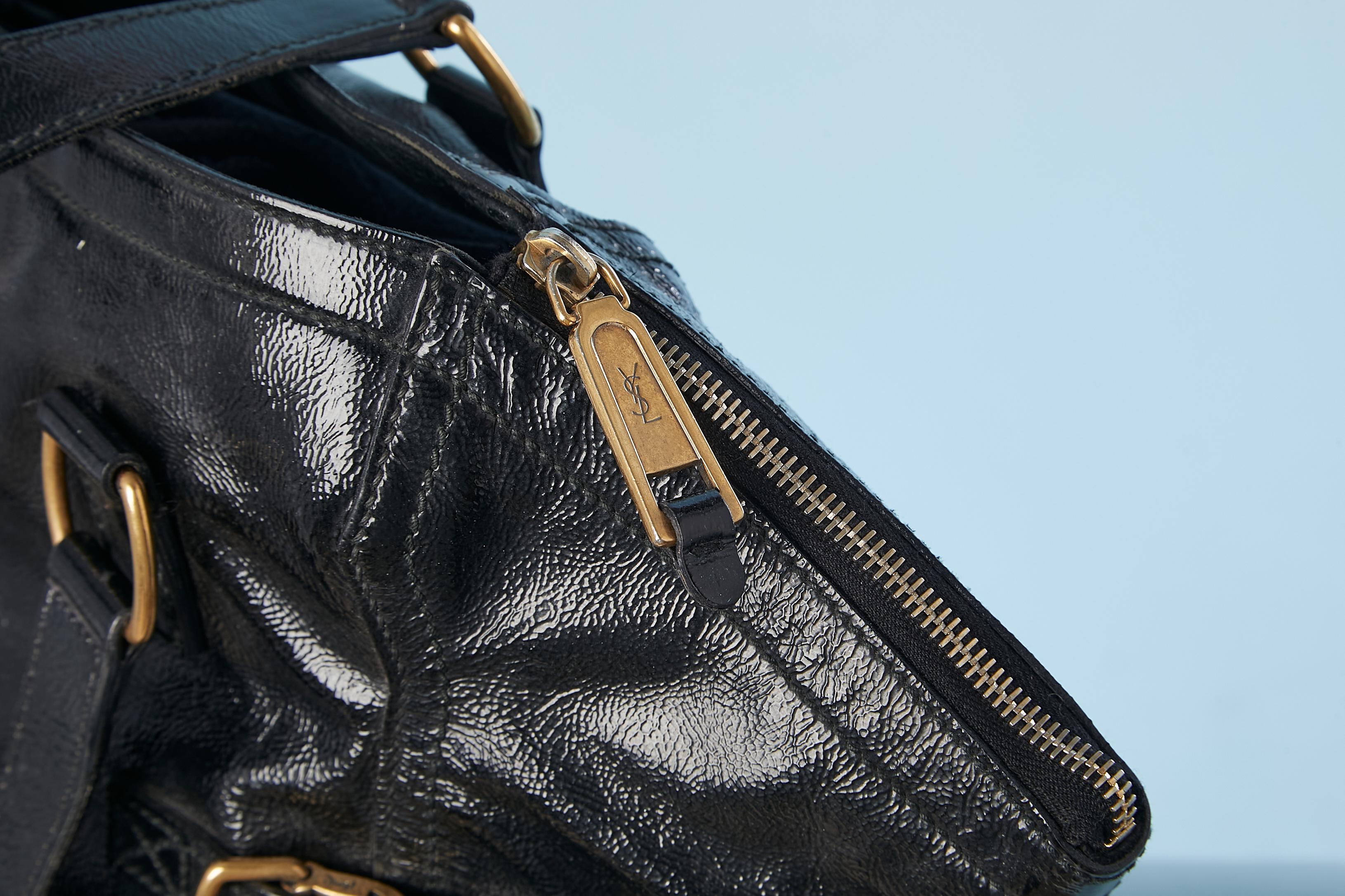 Black patent leather Downtown Bag Yves Saint Laurent Rive Gauche Circa 2007 1