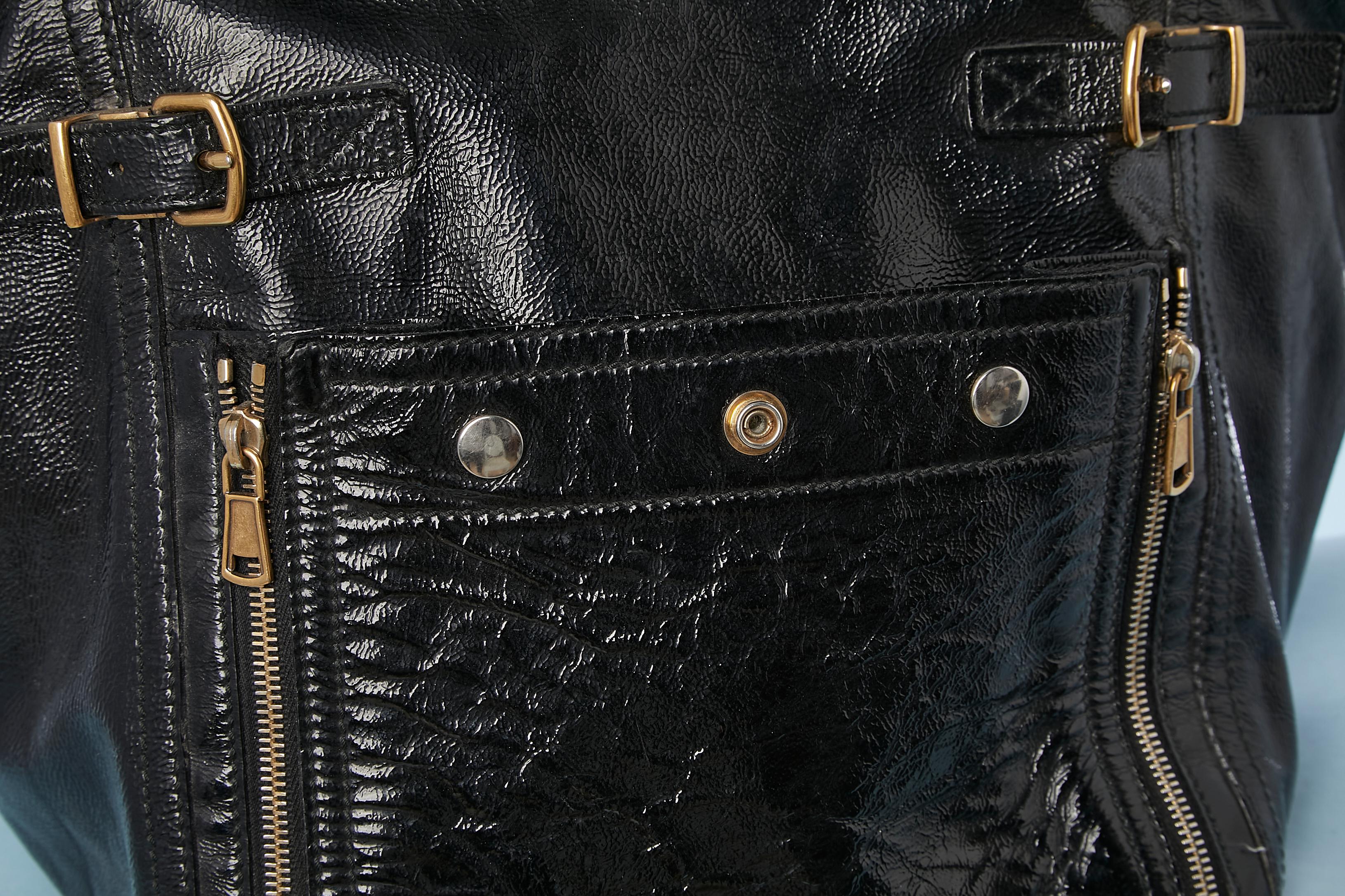 Black patent leather Downtown Bag Yves Saint Laurent Rive Gauche Circa 2007 2