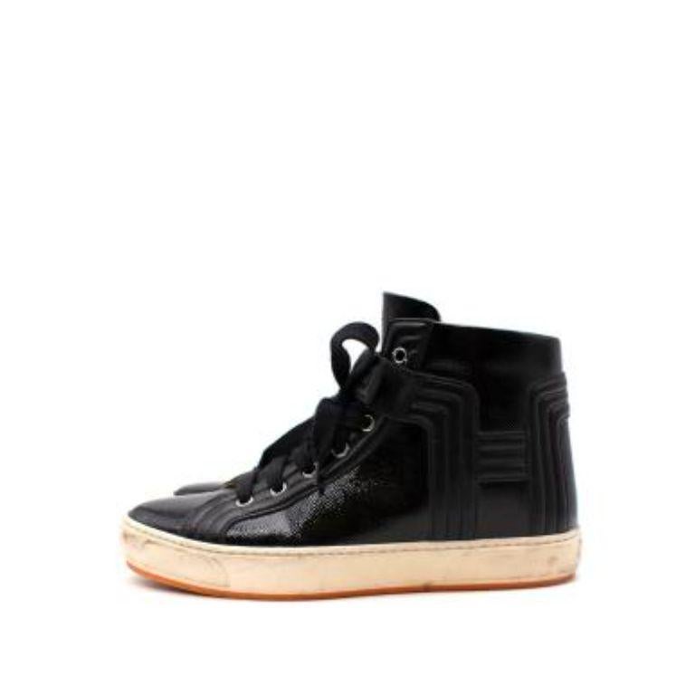 Black Patent Leather High Tops In Good Condition For Sale In London, GB