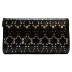 Black Patent Leather Studded Clutch