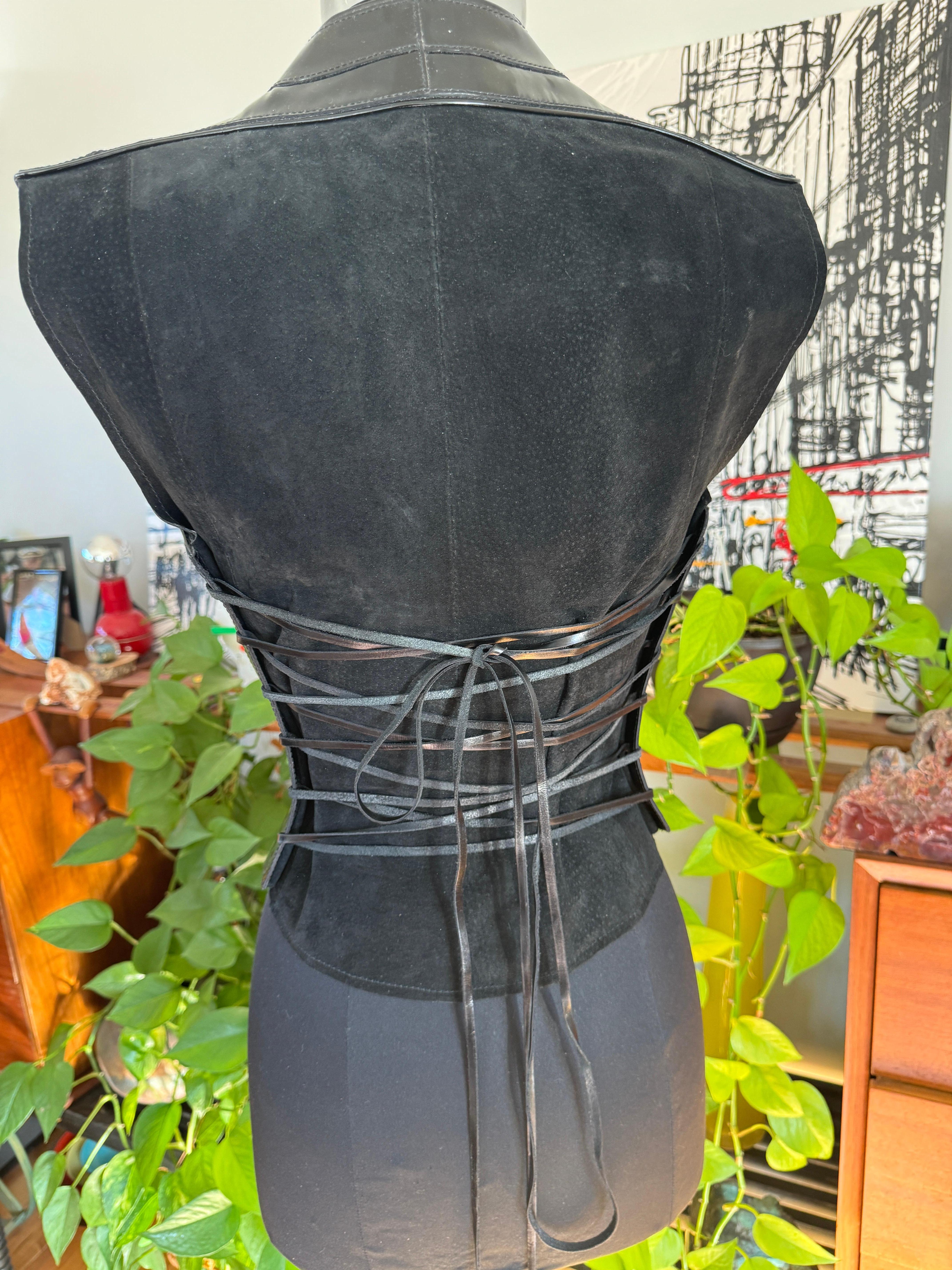 Black Patent Leather Suede Bustier Vest Whitaker Malem Syler Films For Sale 5