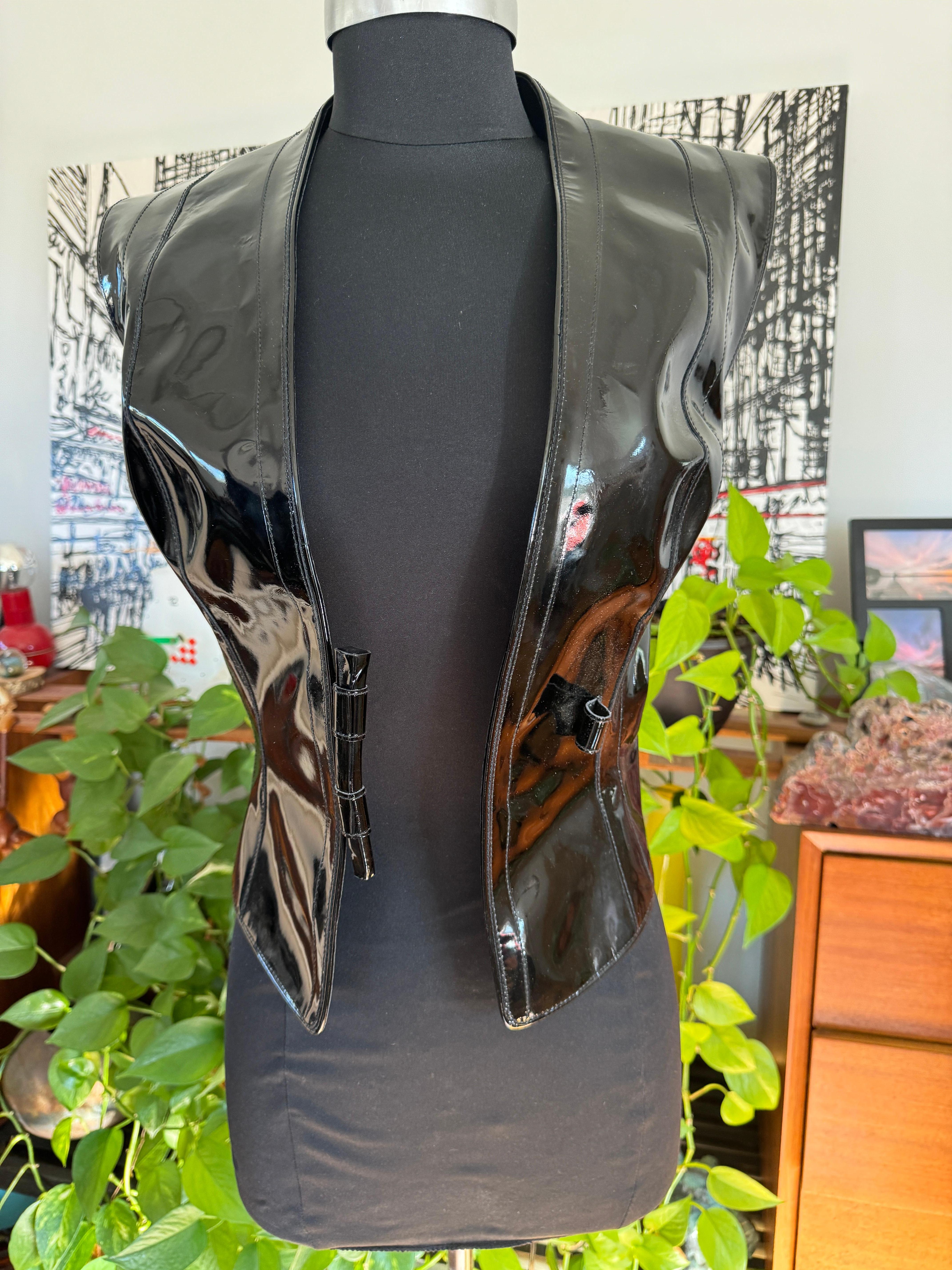 Black Patent Leather Suede Bustier Vest Whitaker Malem Syler Films For Sale 1