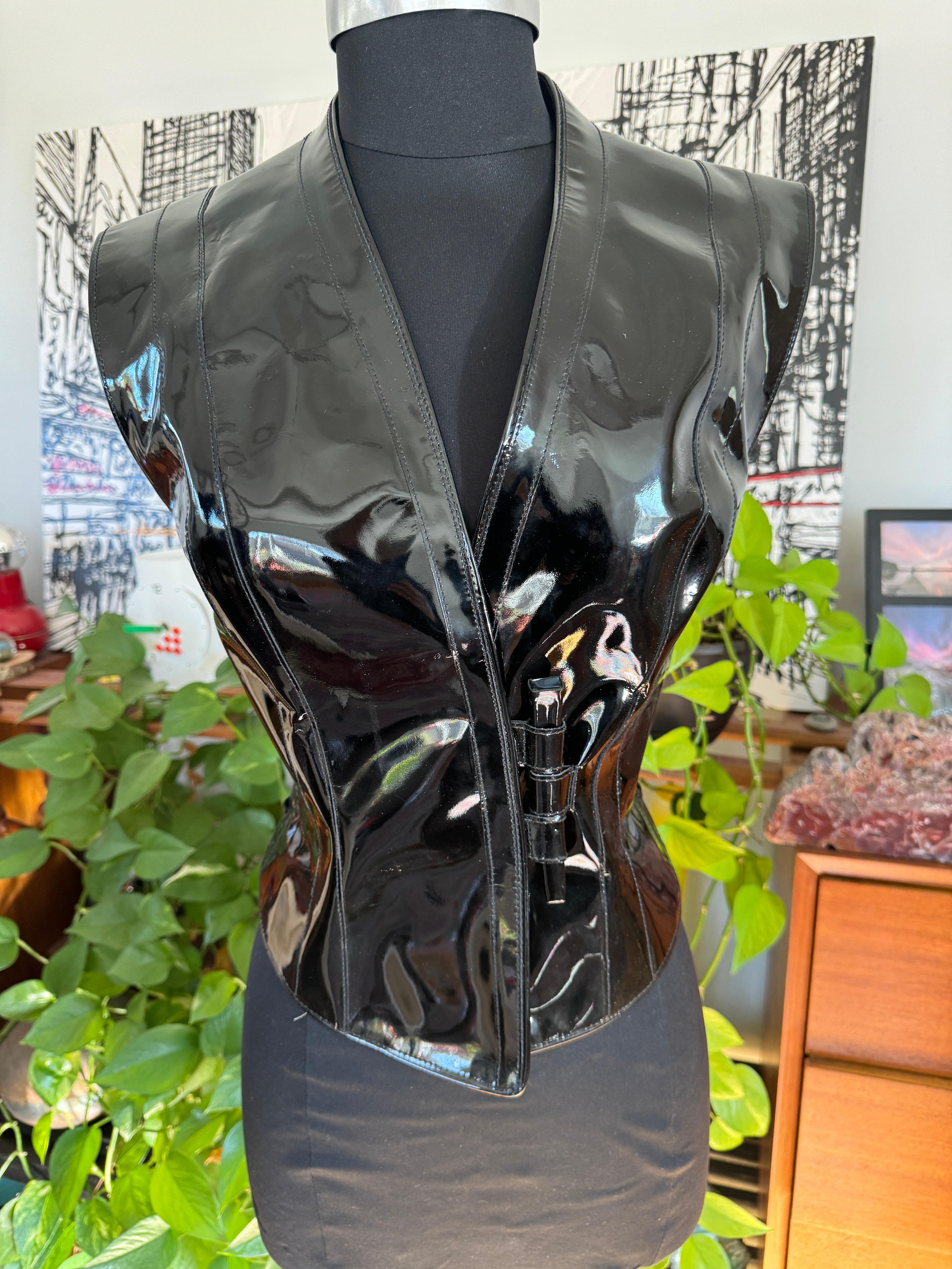 Black Patent Leather Suede Bustier Vest Whitaker Malem Syler Films For Sale 2