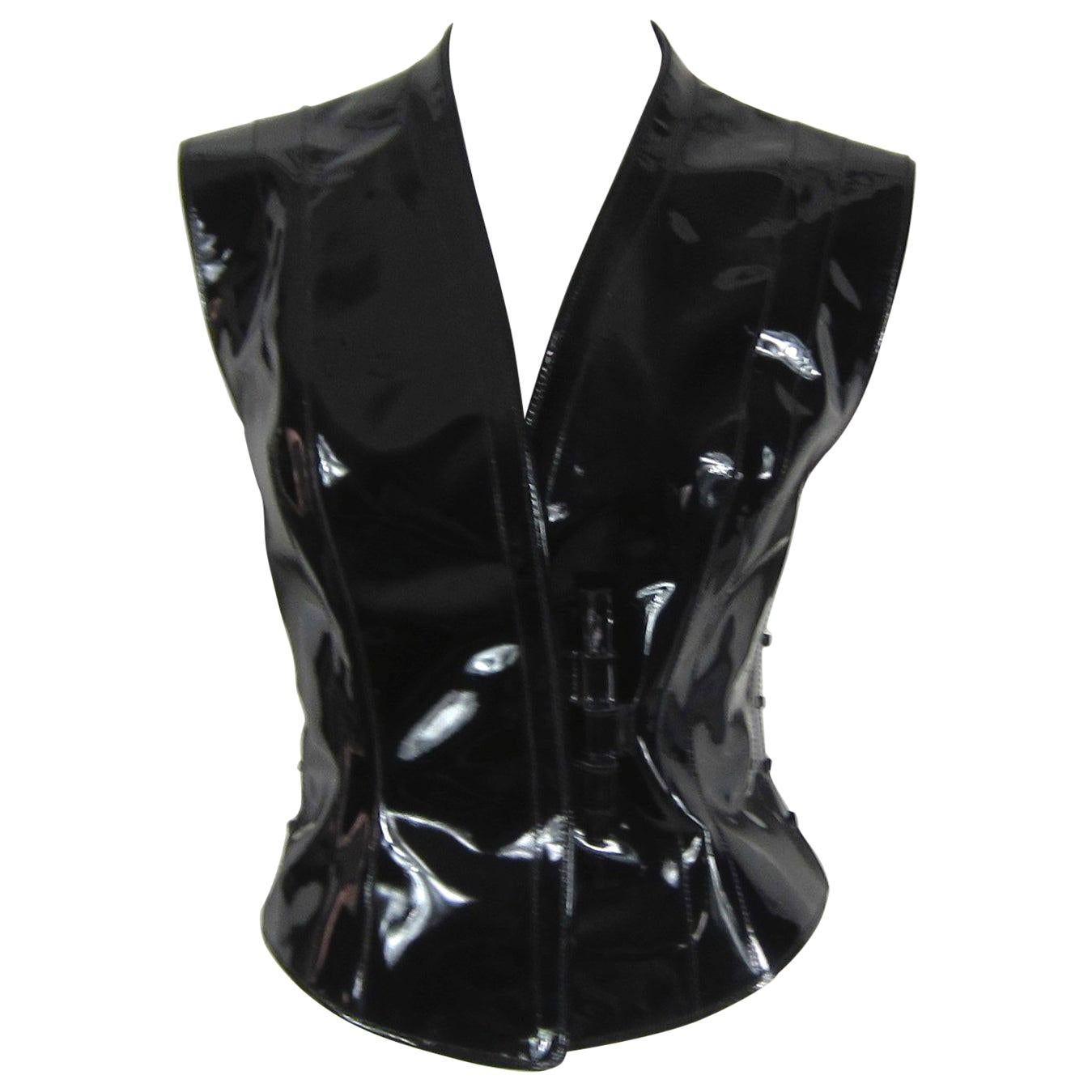 Black Patent Leather Suede Bustier Vest Whitaker Malem Syler Films For Sale