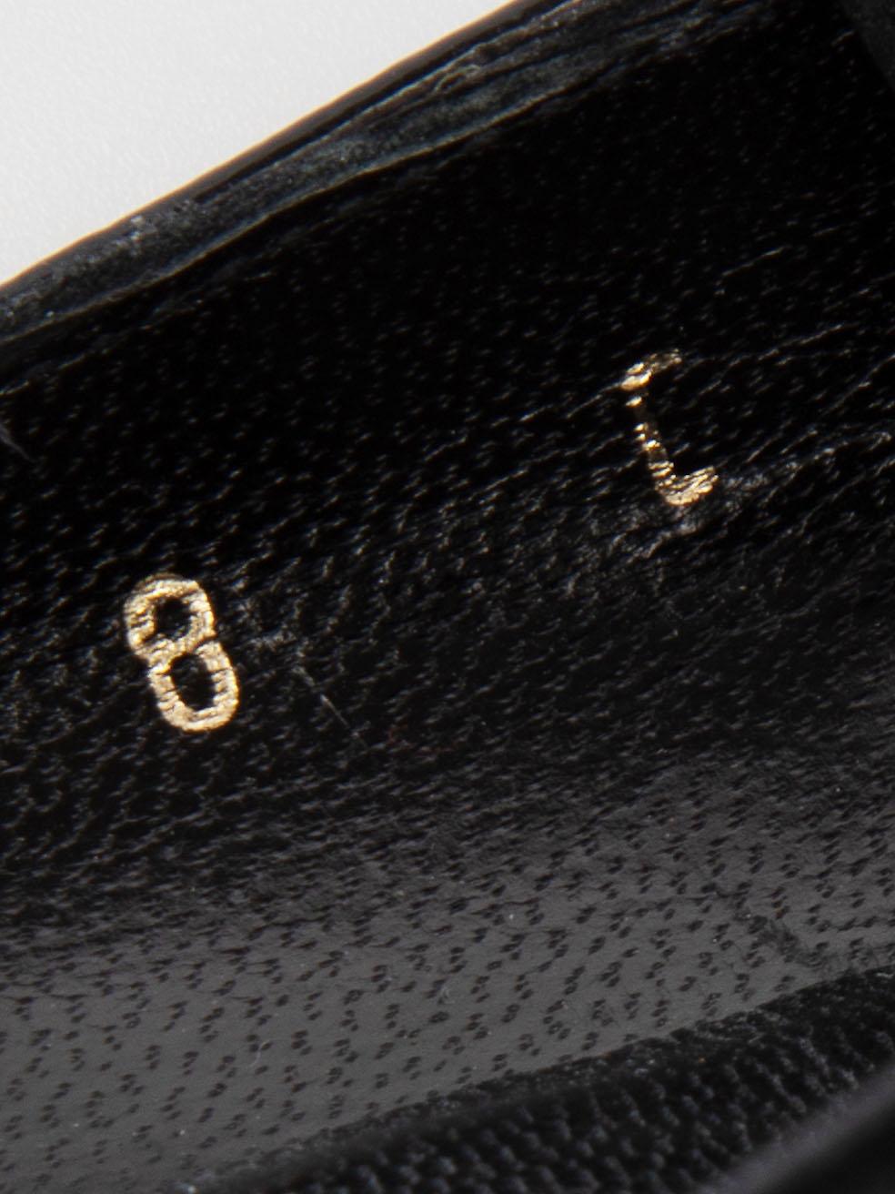 Salvatore Ferragamo Black Patent Leather Wooden Heel Pumps Size US 8 For Sale 2