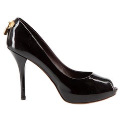 Black Patent Oh Really Locket Heels Size IT 37.5