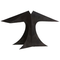 Black Modern and Pierced-Metal "Ucello" Table Lamp by Bernard Quentin 