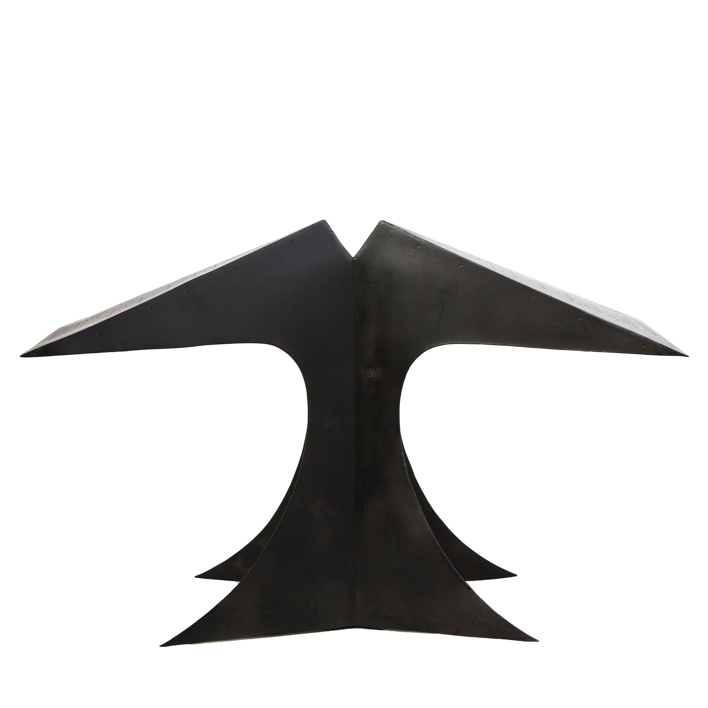 Black Patinated and Pierced-Metal Table Lamp, Modern For Sale